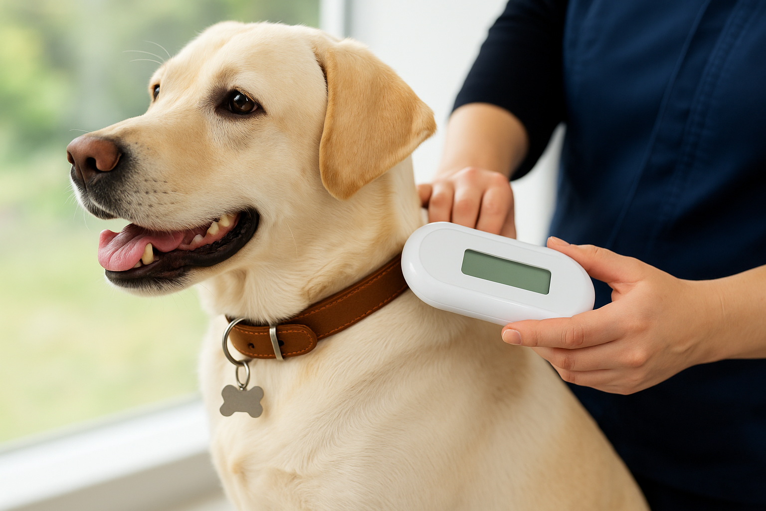Dog being scanned