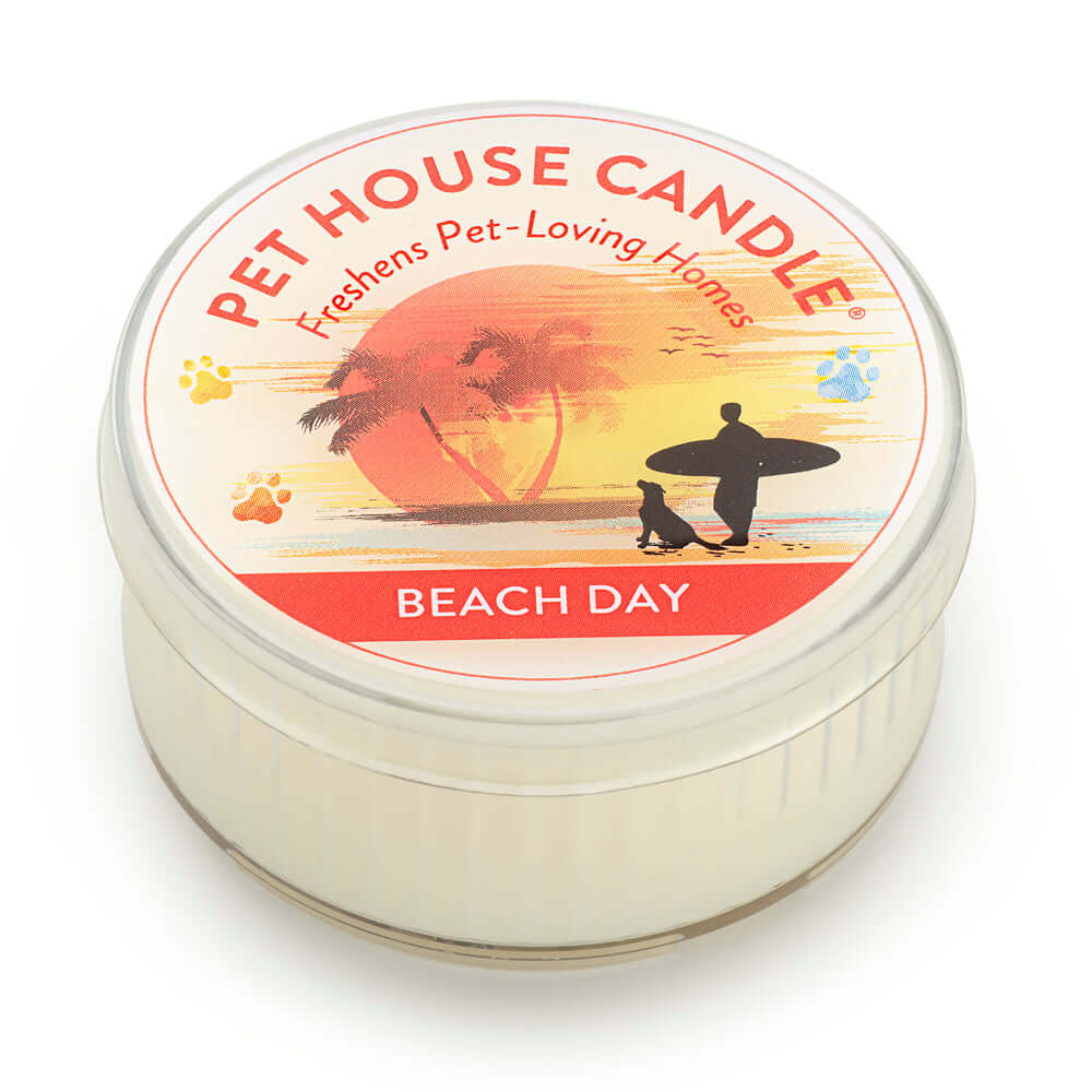 Beach Day Pet House Mini Candle: 100% Natural Plant-based Wax
