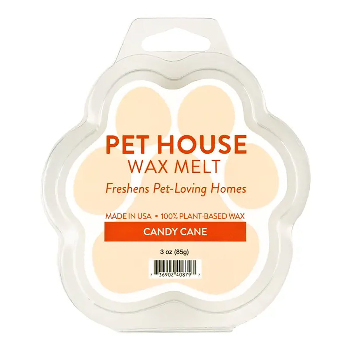 Candy Cane Pet House Wax Melt Pet Odor Eliminating 100 Plantbased