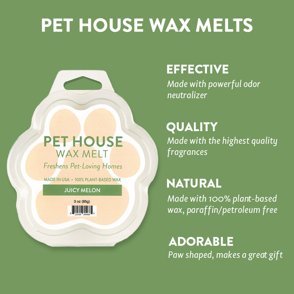 Juicy Melon Pet House Wax Melt Pet Odor Eliminating 100 Vegan Wax