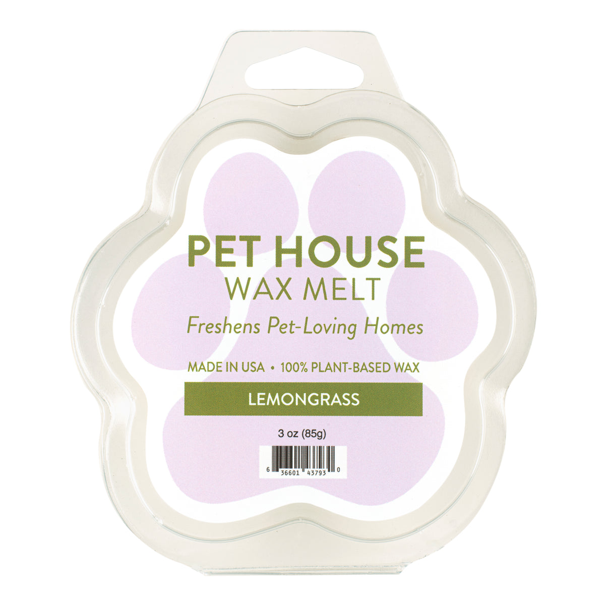 Lemongrass Pet House Wax Melt Odor Eliminating & 100 Plantbased Wax