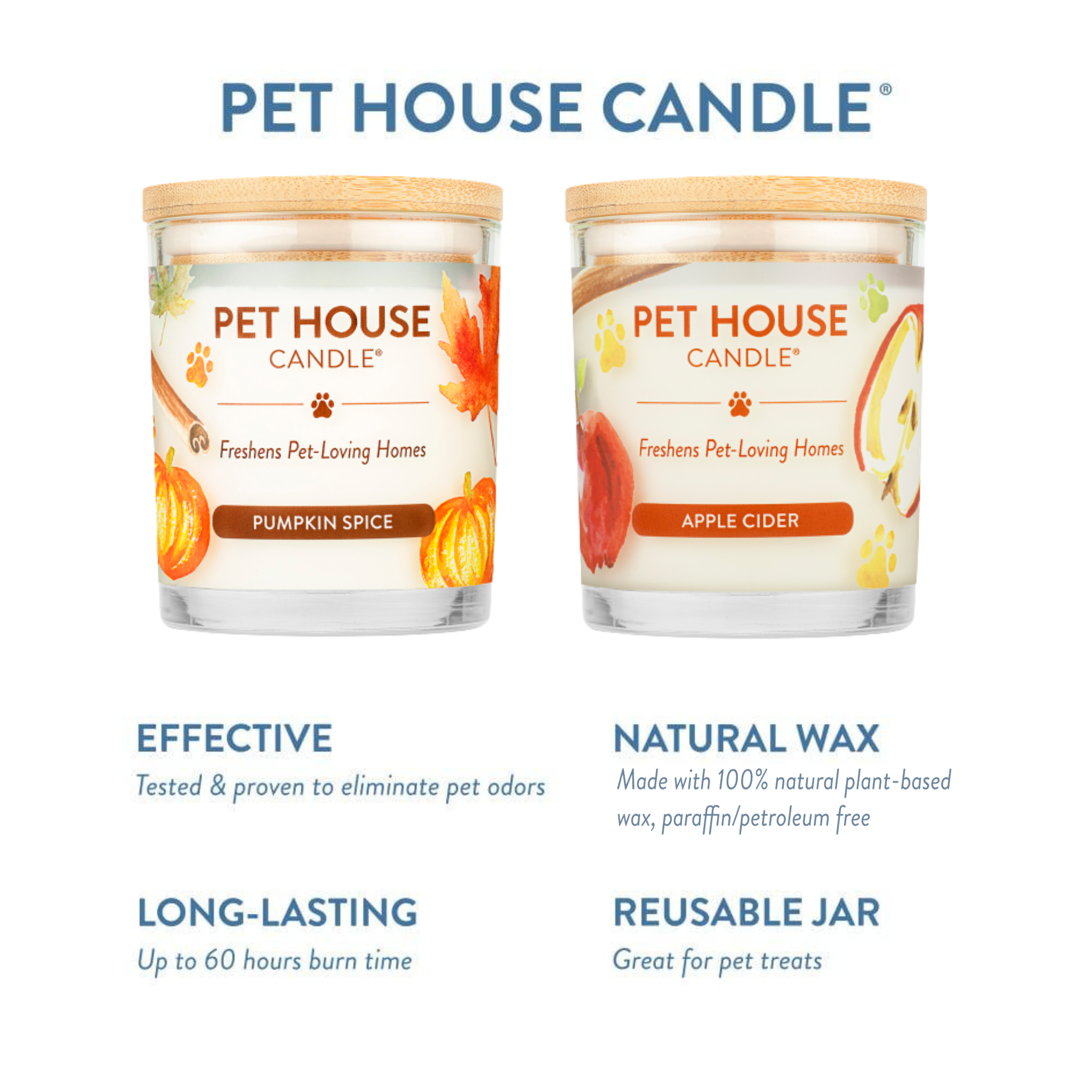 Pumpkin Spice & Apple Cider - Pack of 2 Candles infographics