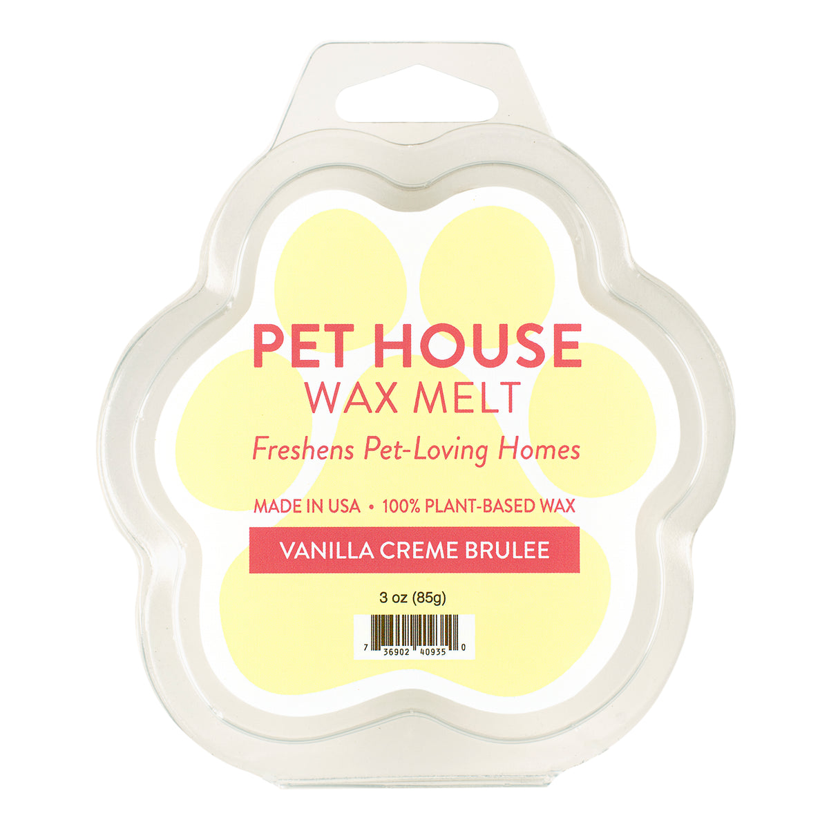 Vanilla Creme Brulee Pet House Wax Melt: Pet Odor Eliminating 100%  Plant-based Wax – One Fur All