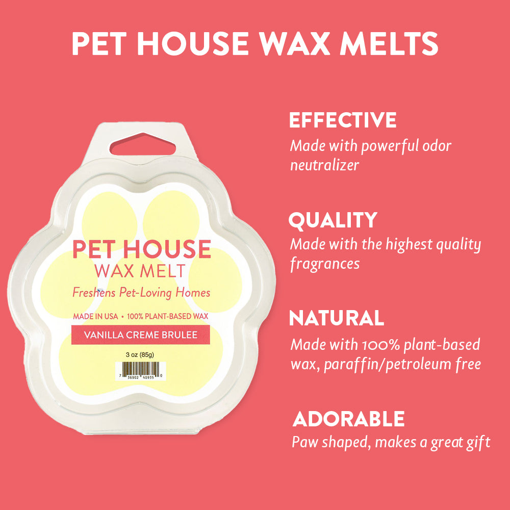 Vanilla Creme Brulee Pet House Wax Melt Pet Odor Eliminating Wax Melt