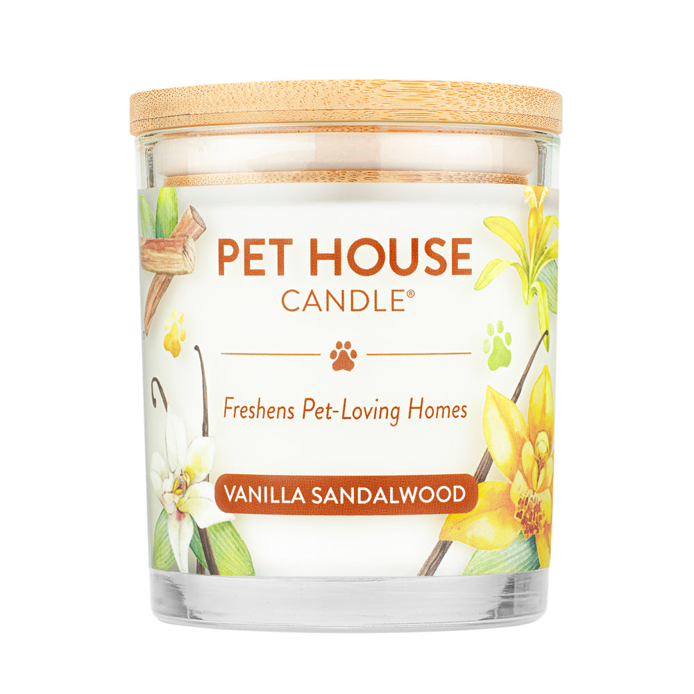 Vanilla Sandalwood Pet House Candle: 100% Natural Plant-based Wax