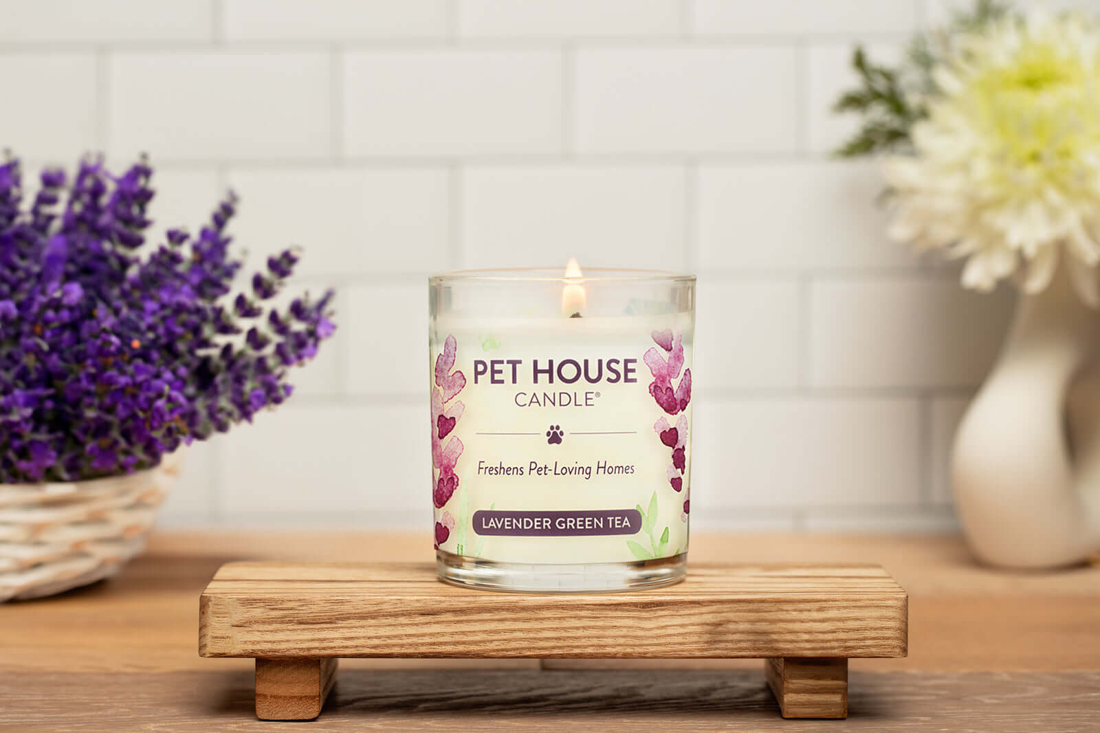 Lavender Green Tea Pet House Candle