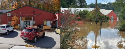 before and after hurricane Helene