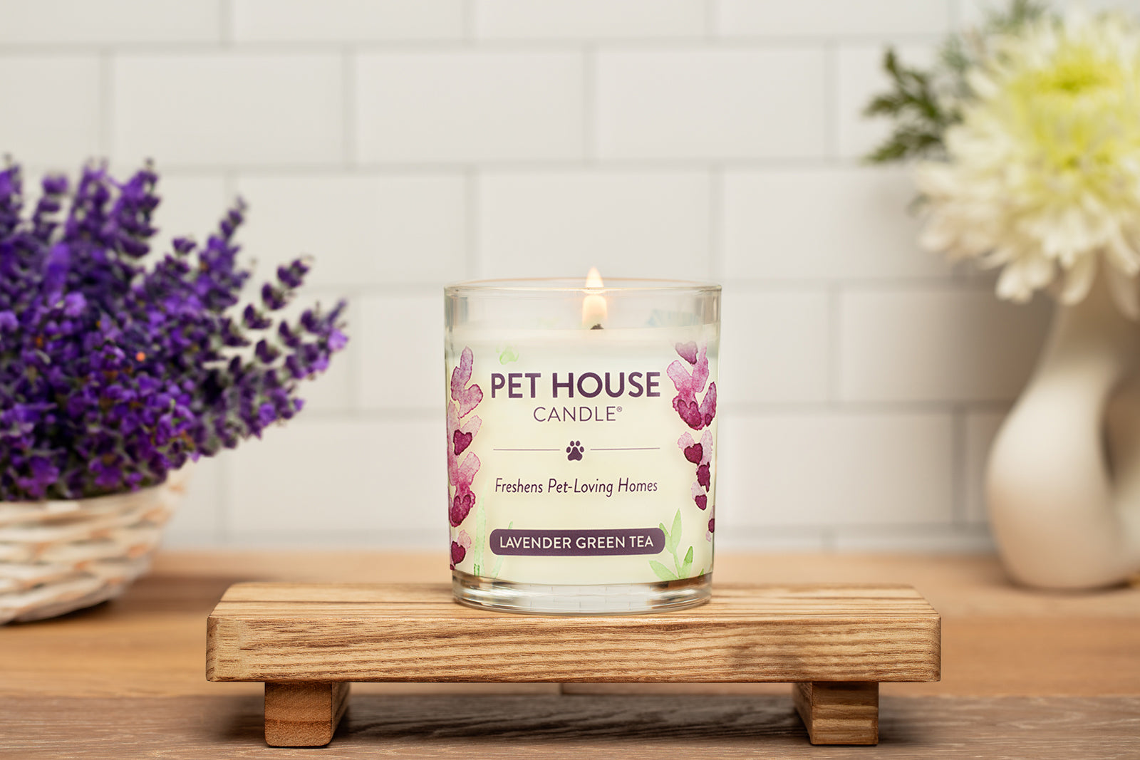 Lavender Green Tea Pet House Candle
