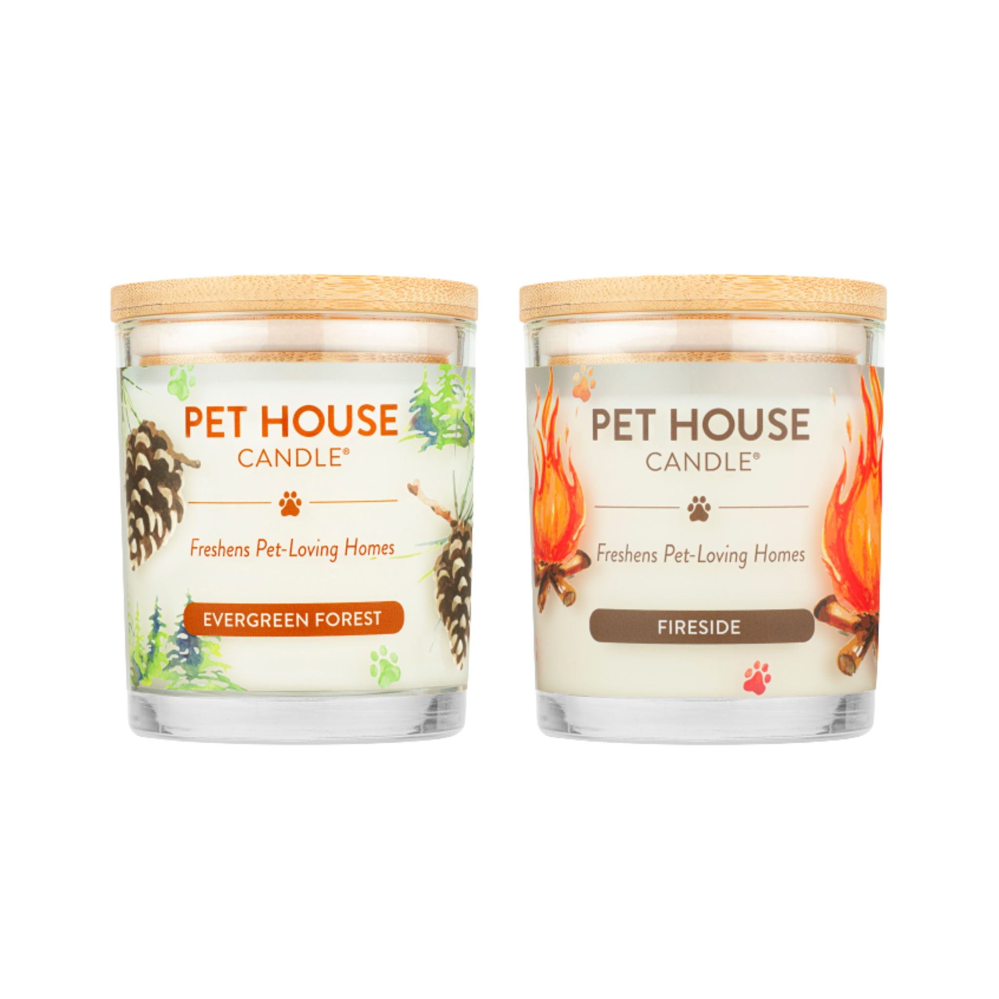 Evergreen Forest and Fireside - Pack of 2 Candles