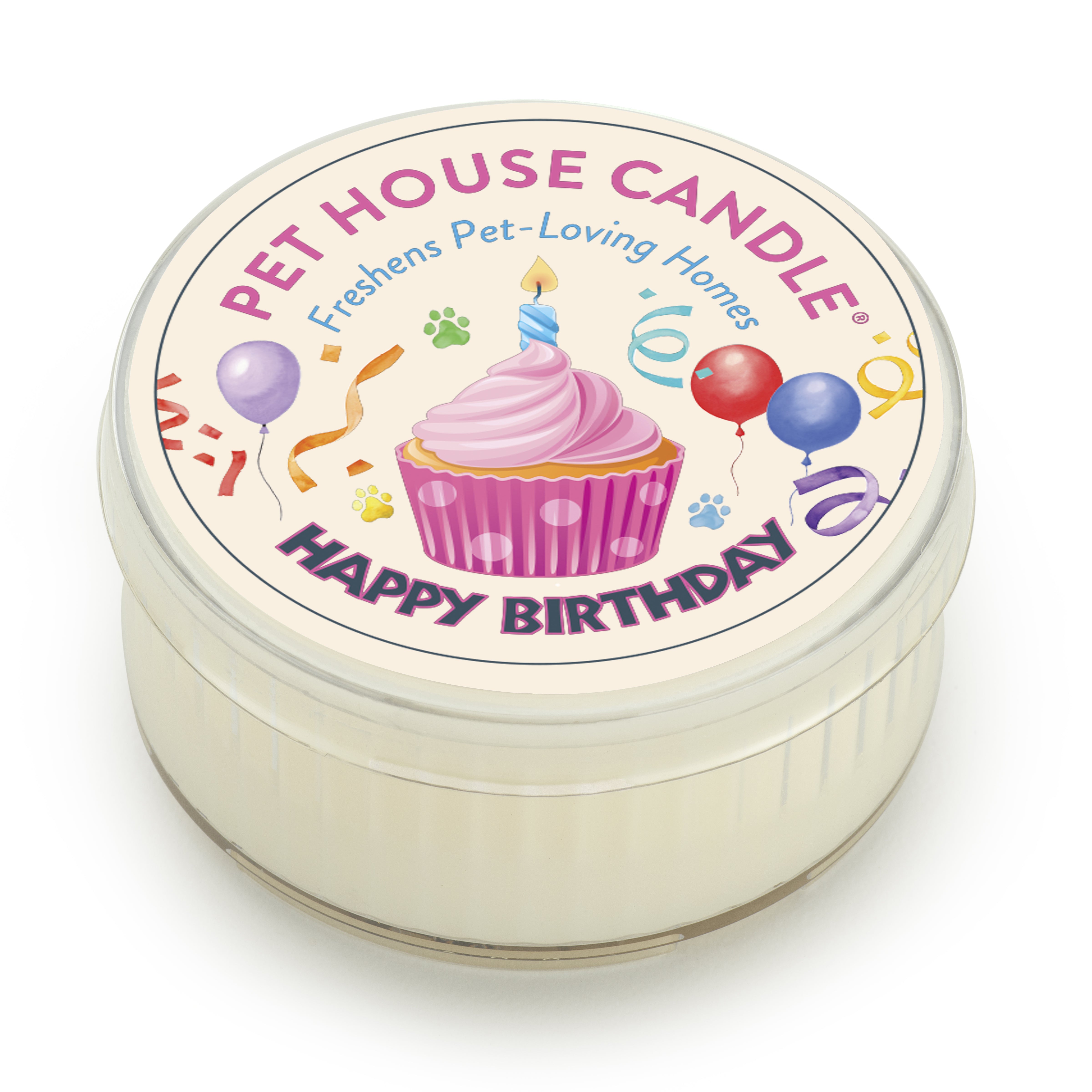 Happy Birthday Pet House Mini Candle