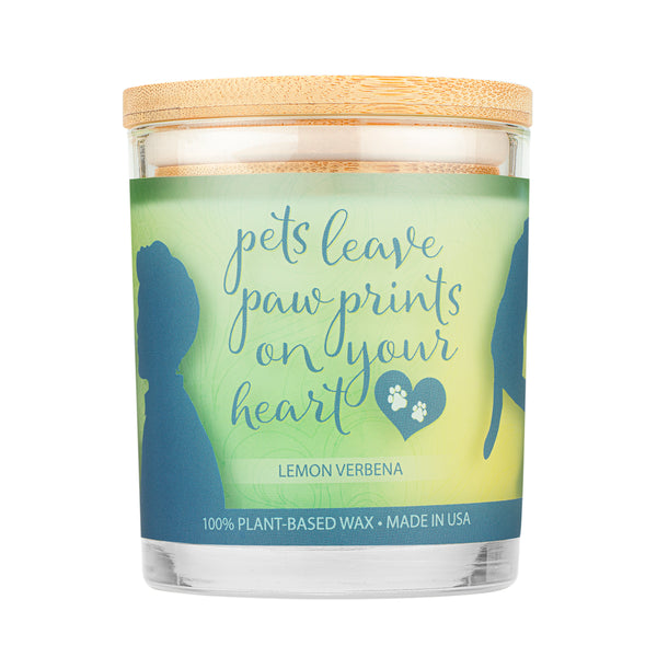 Lemon Verbena Pet House Sentiments Candle:100% Natural Plant-based Wax