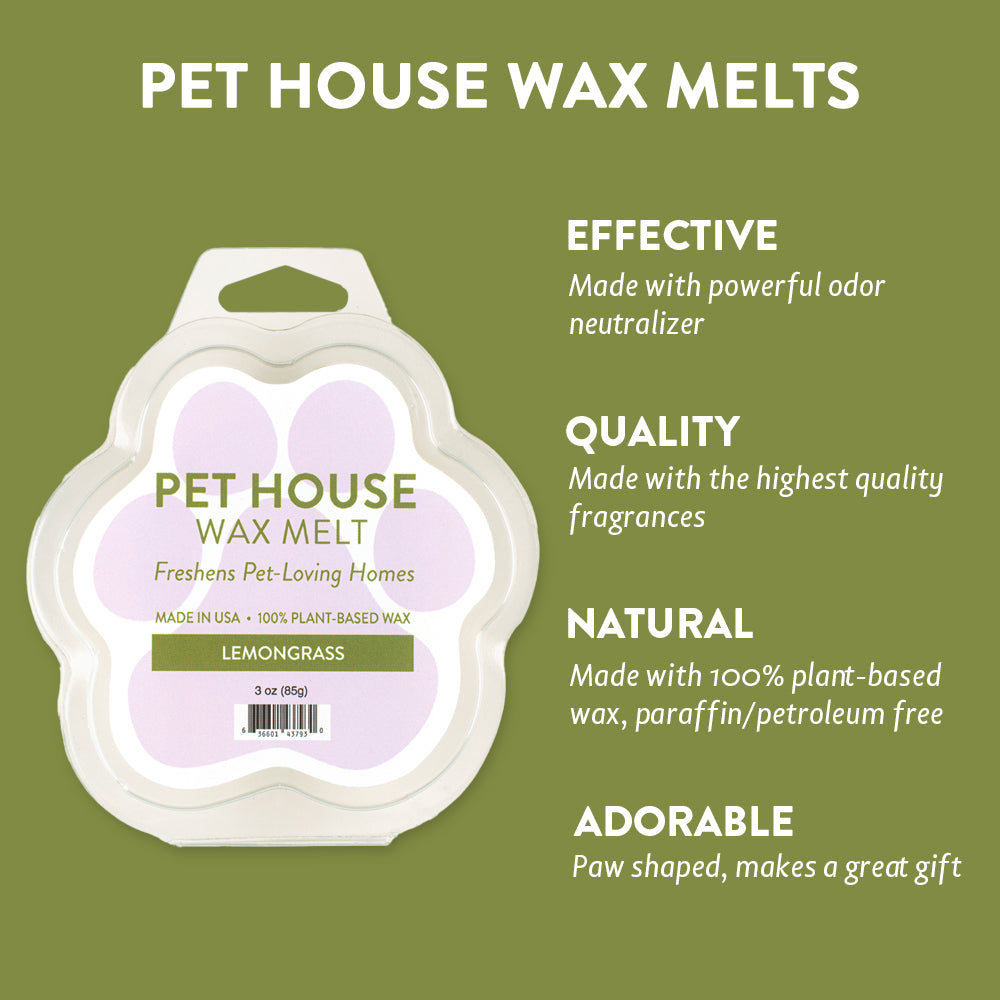 Lemongrass Wax Melt infographics with colored background