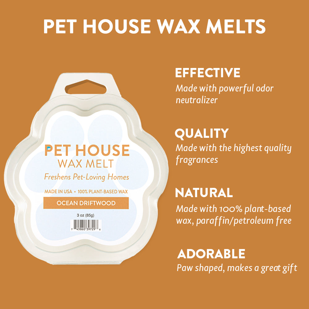 Ocean Driftwood Pet House Wax MeltPet Odor Eliminating 100 Vegan Wax