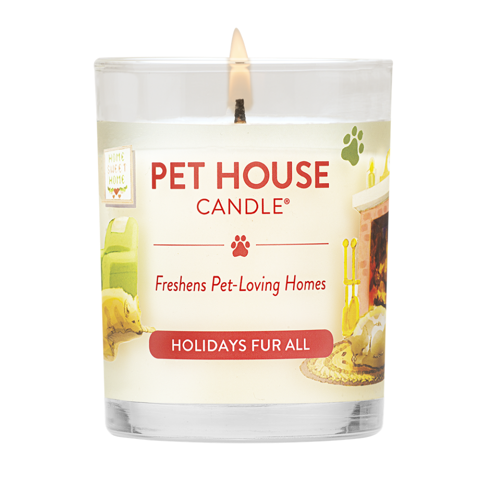 Holidays Fur All Pet House Candle lit