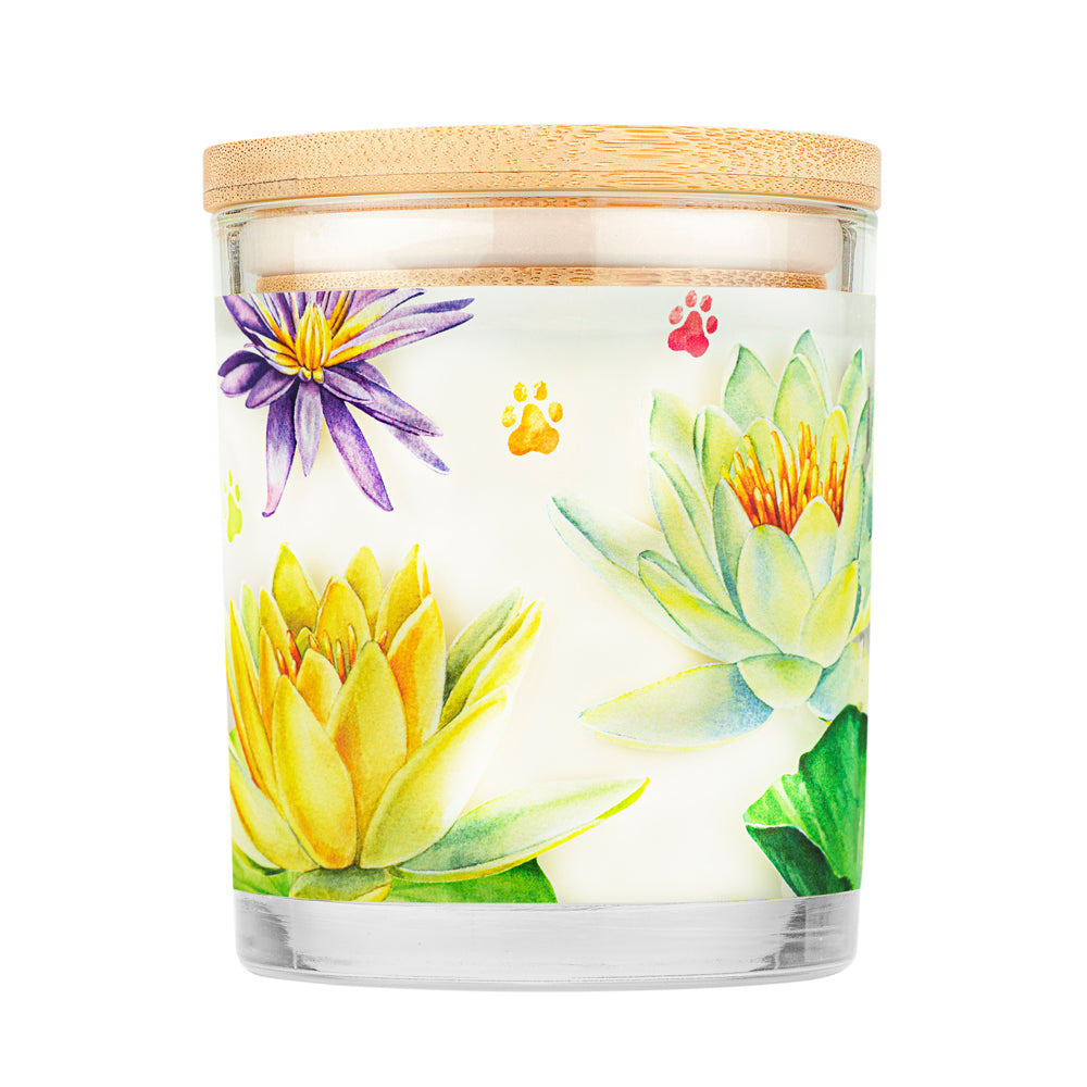 Water Lilies Candle back