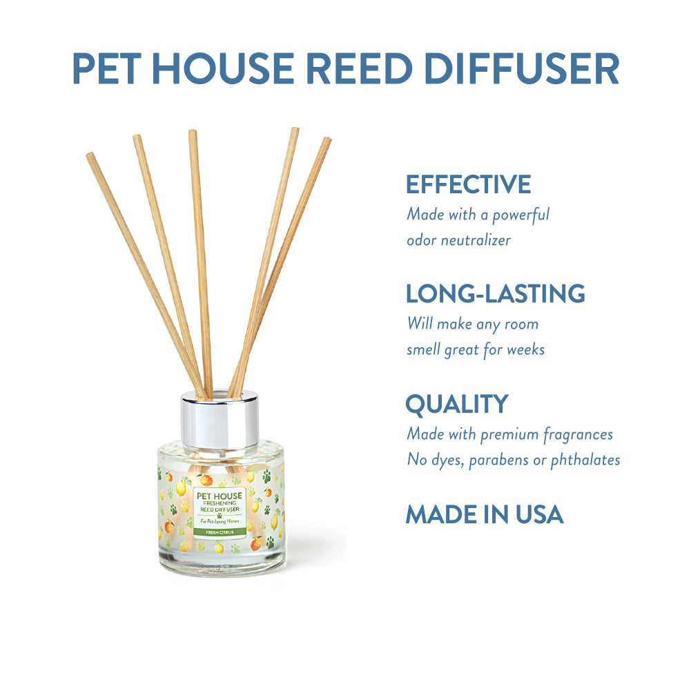 Fresh Citrus Pet House Reed Diffuser infographic
