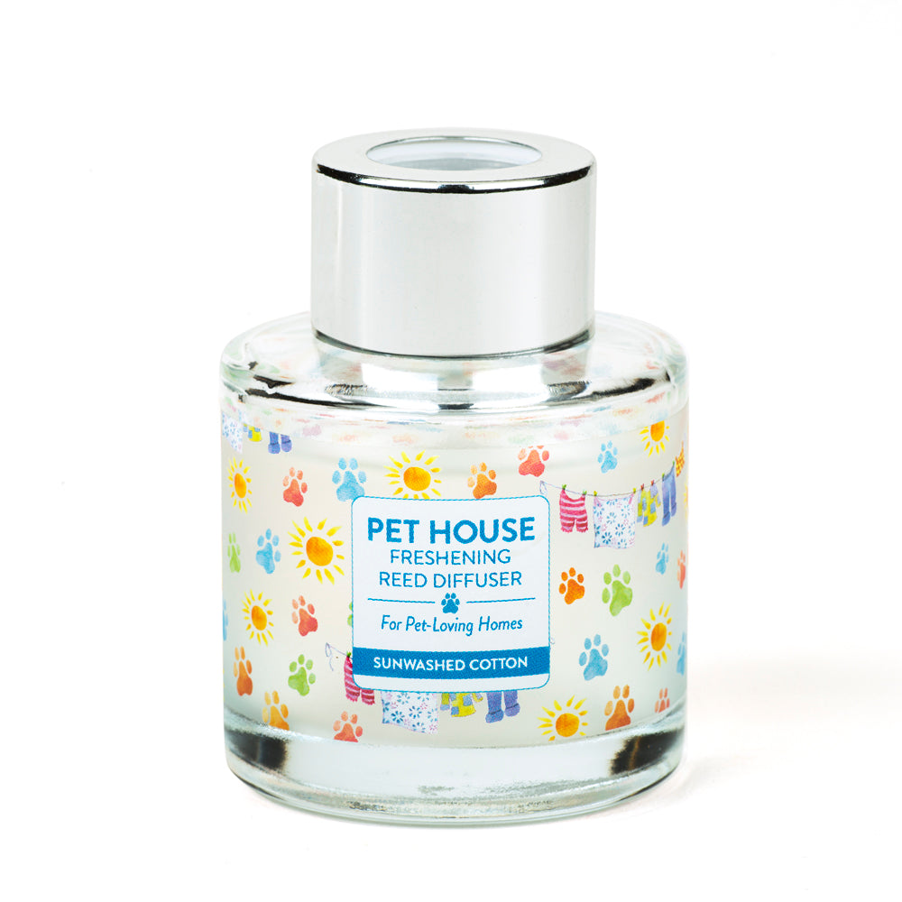 Sunwashed Cotton Pet House Reed Diffuser jar